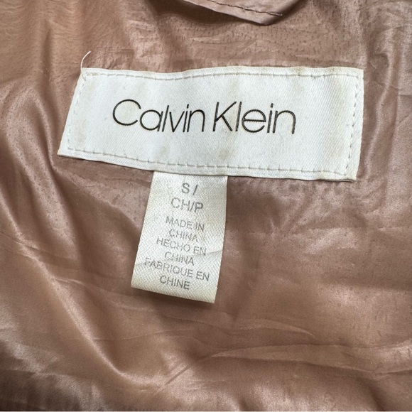 Calvin Klein Women Puff Vest in Light Rose Pink Small Gold Zip - Picture 3 of 11